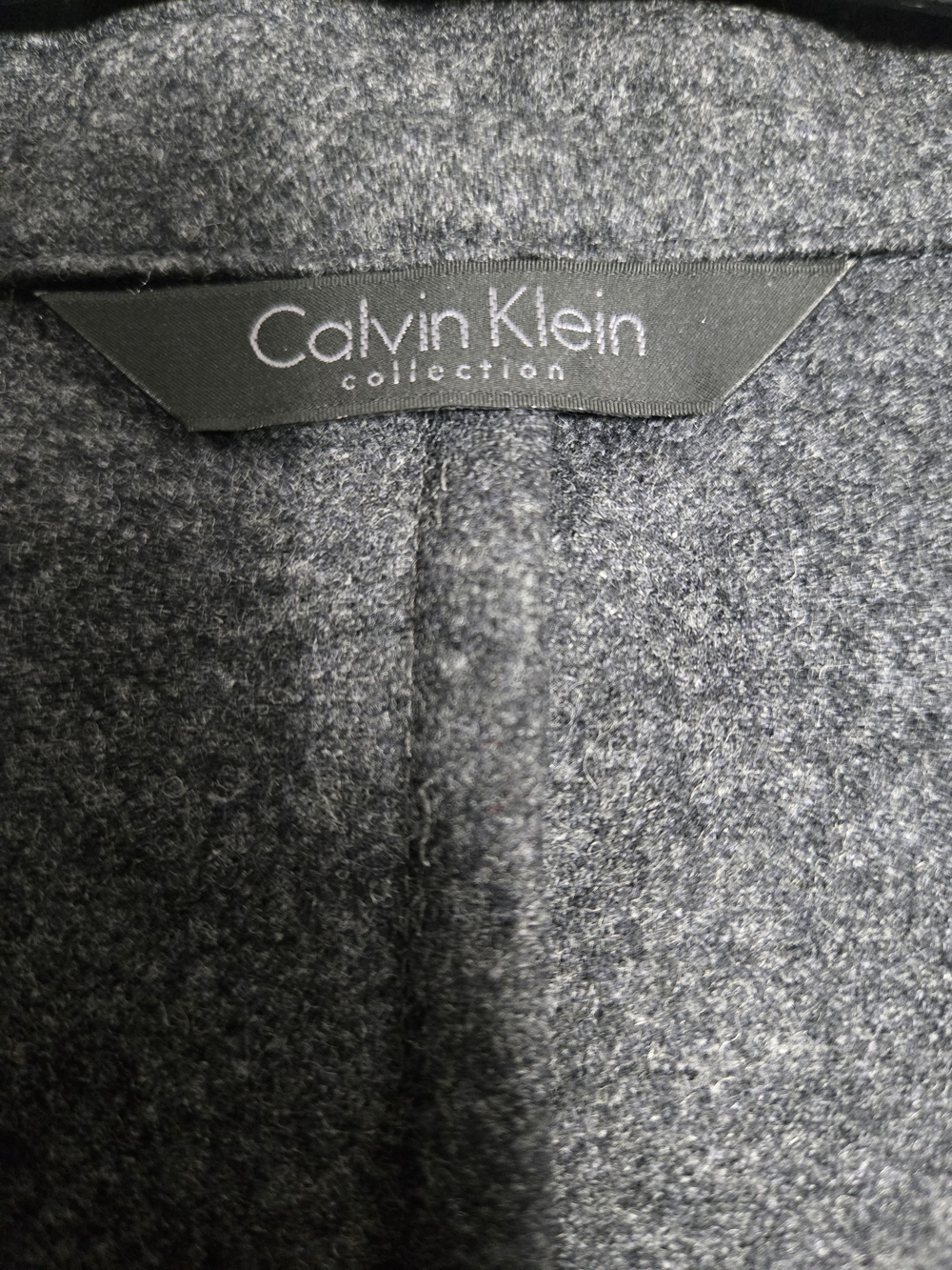 Calvin Klein Charcoal Melange Wool Suit Made in Italy Unfinished Hem 2 Piece 40R - Picture 3 of 15